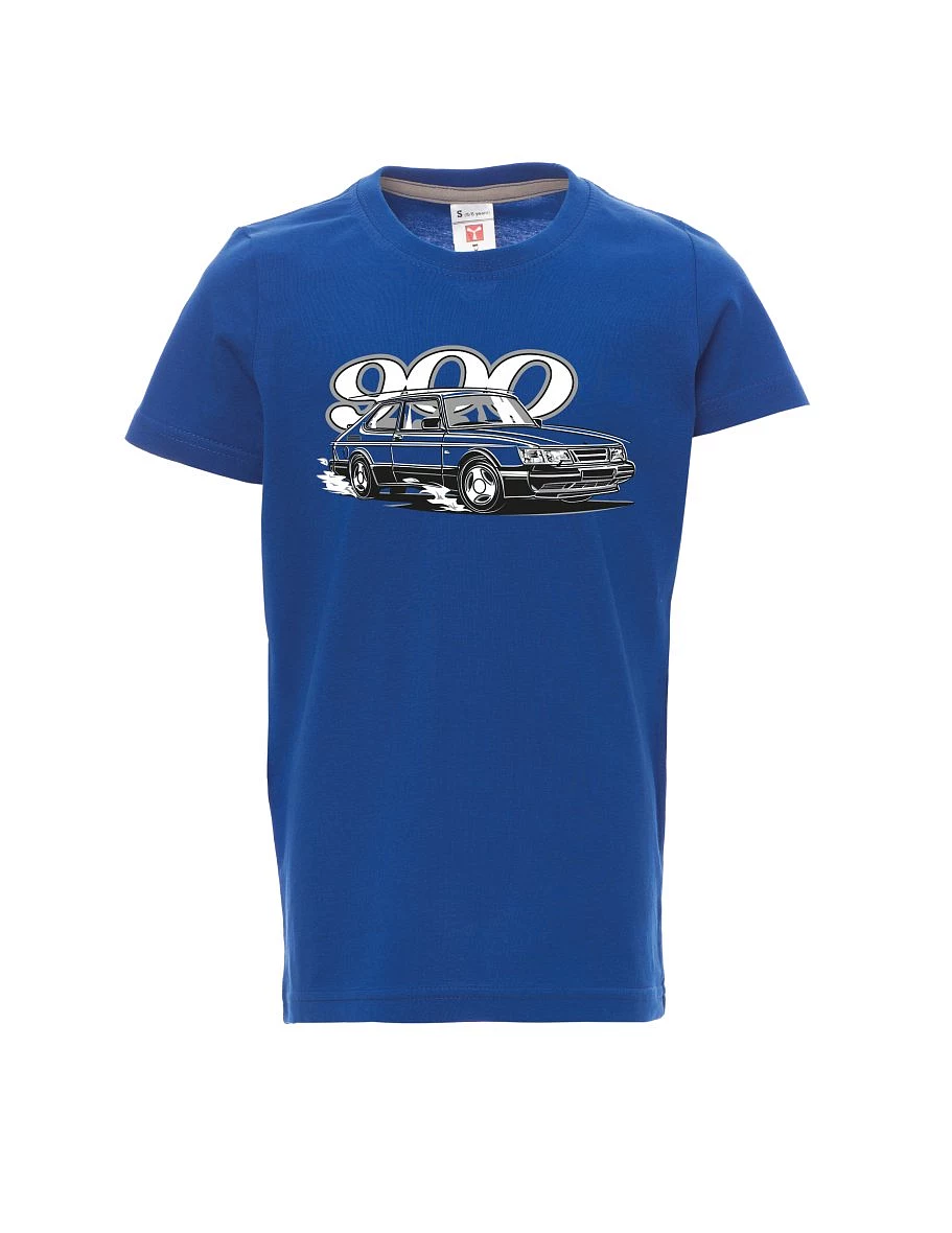 Modré dětské tričko se Saabem 900