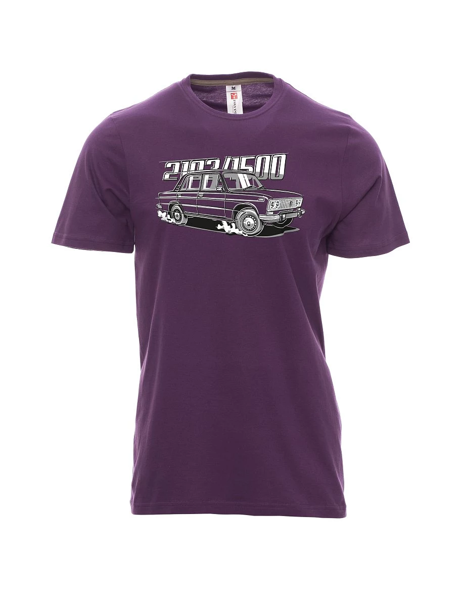 Fialové pánské tričko s motivem Lada 2103 / VAZ 1500