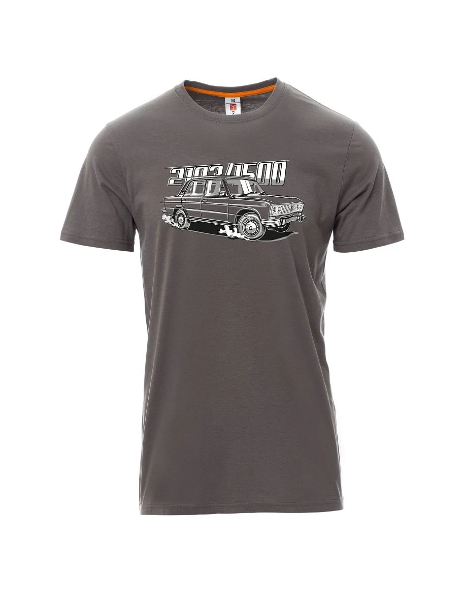 Šedé pánské tričko s motivem Lada 2103 / VAZ 1500