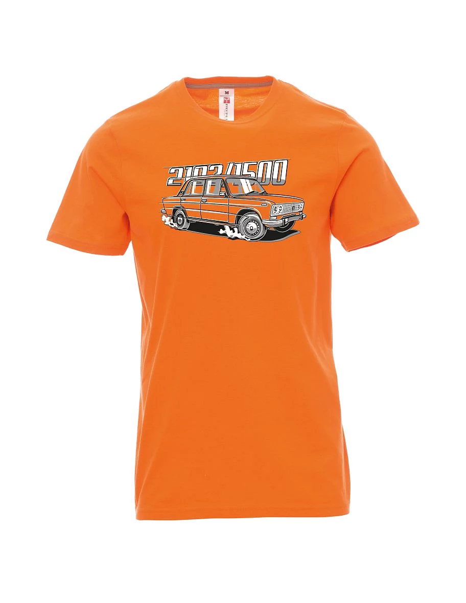 Oranžové pánské tričko s motivem Lada 2103 / VAZ 1500