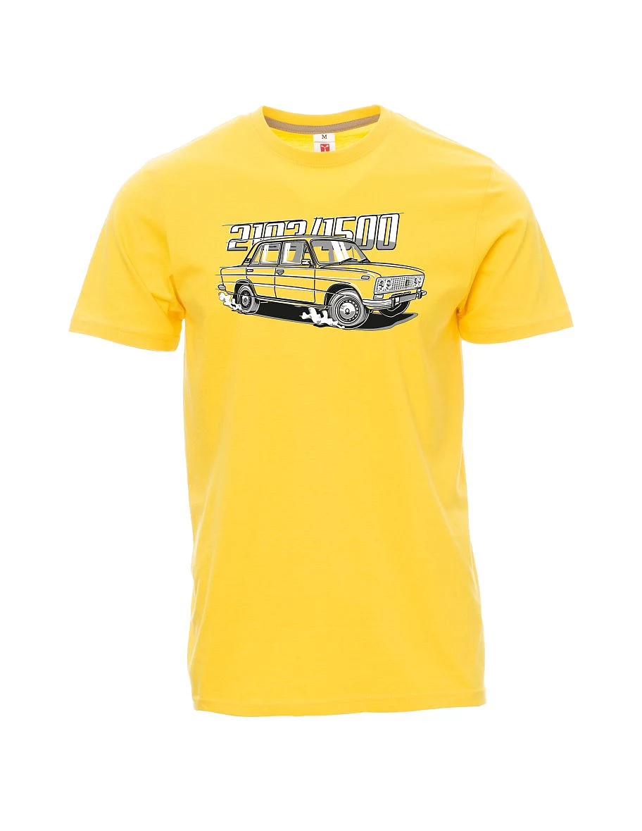 Žluté pánské tričko s motivem Lada 2103 / VAZ 1500