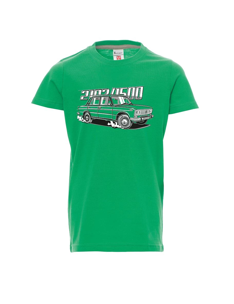 Zelené dětské tričko s motivem Lada 2103 / VAZ 1500