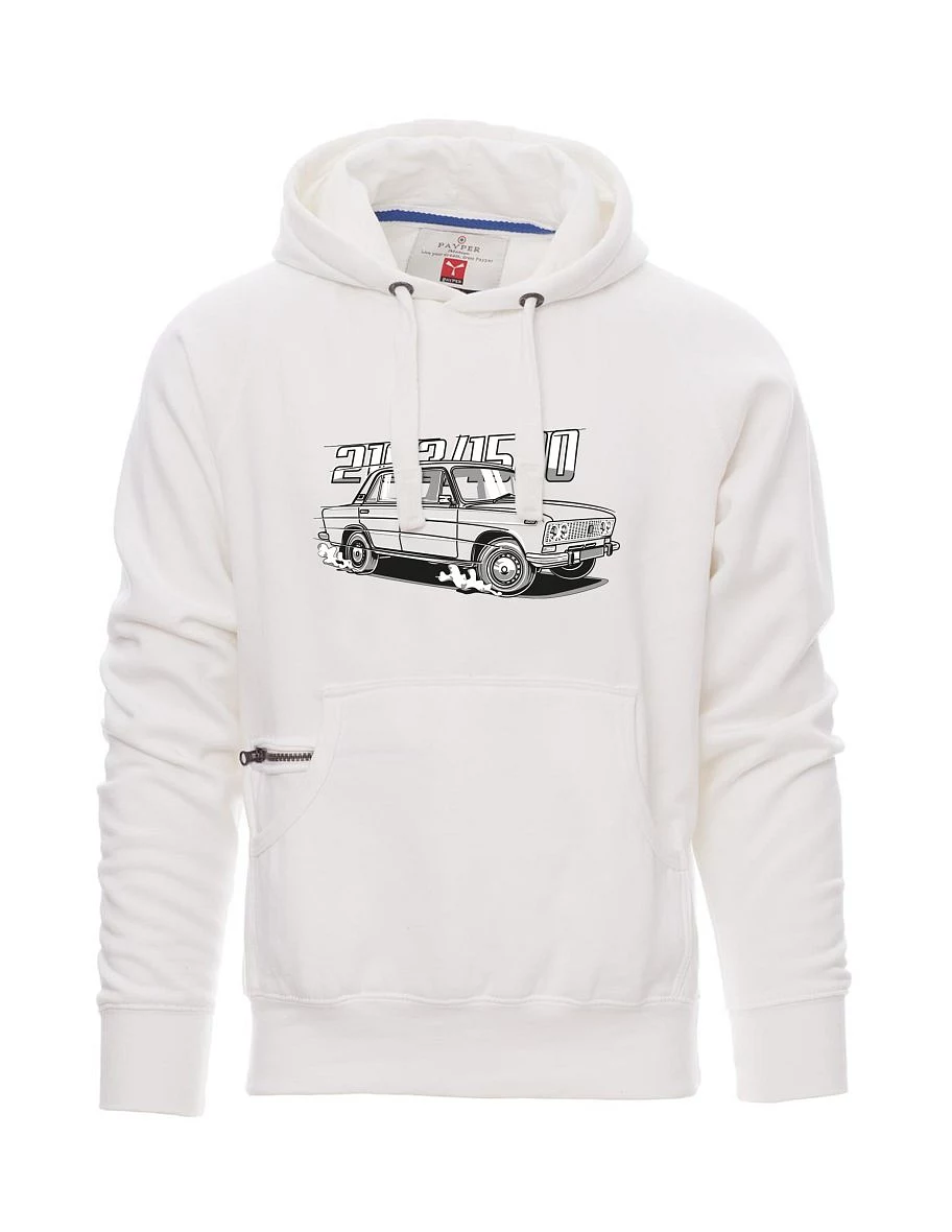 Bílá pánská mikina s motivem Lada 2103 / VAZ 1500