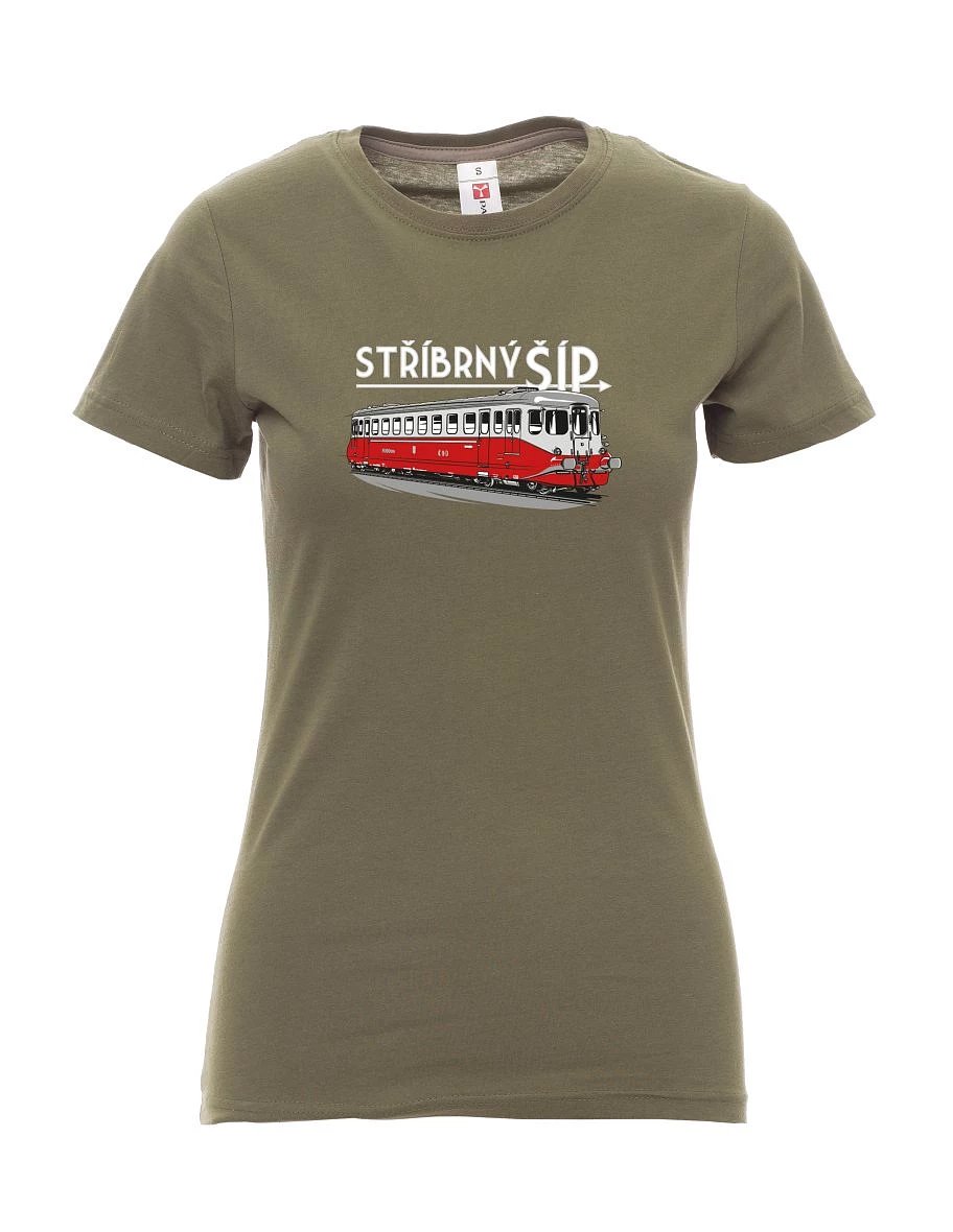 Khaki dámské tričko Stříbrný šíp M 260 001