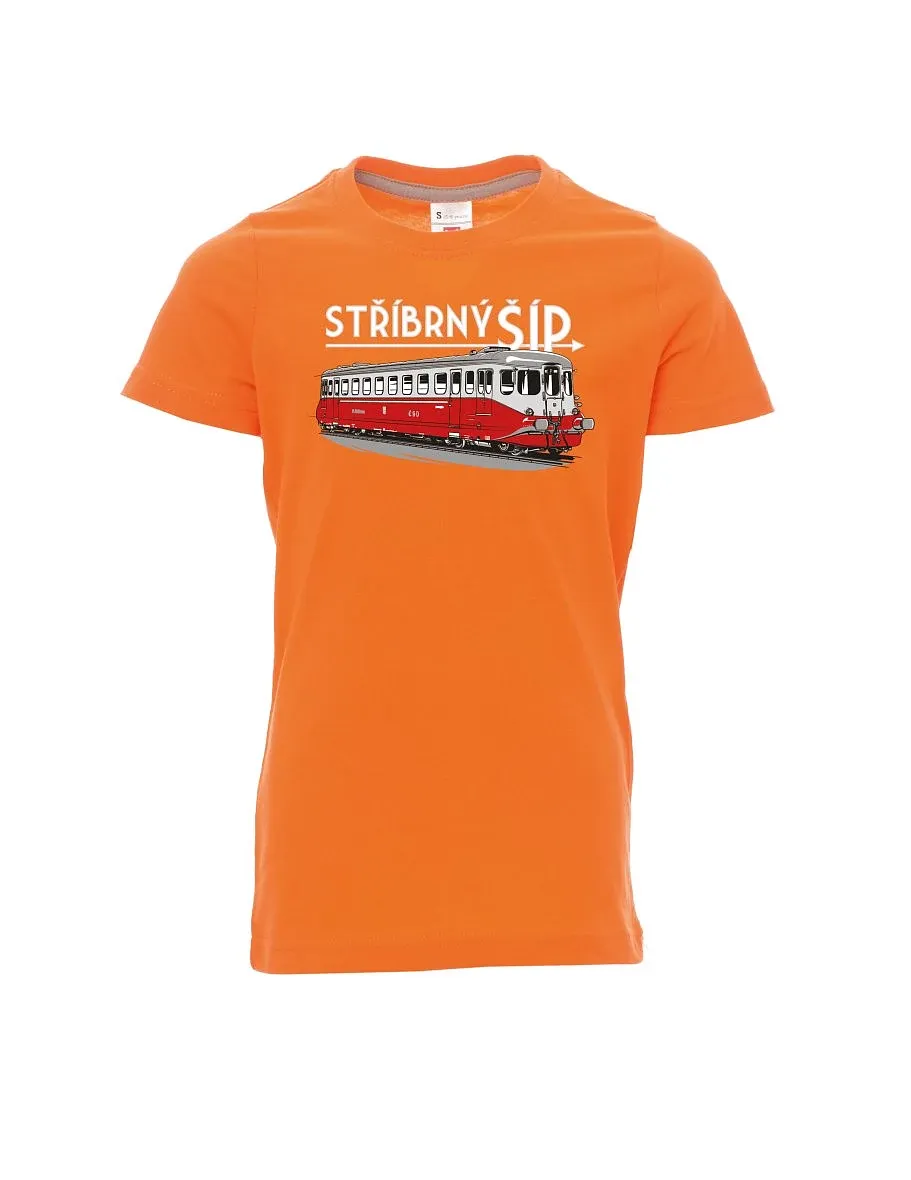 Oranžové dětské tričko Stříbrný šíp M 260 001