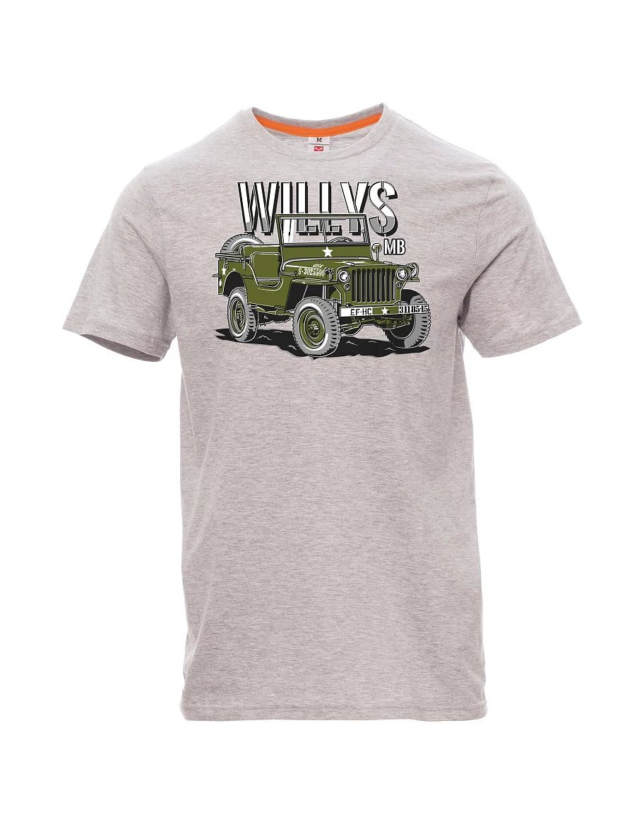 Šedé melanžové pánské tričko Willys MB