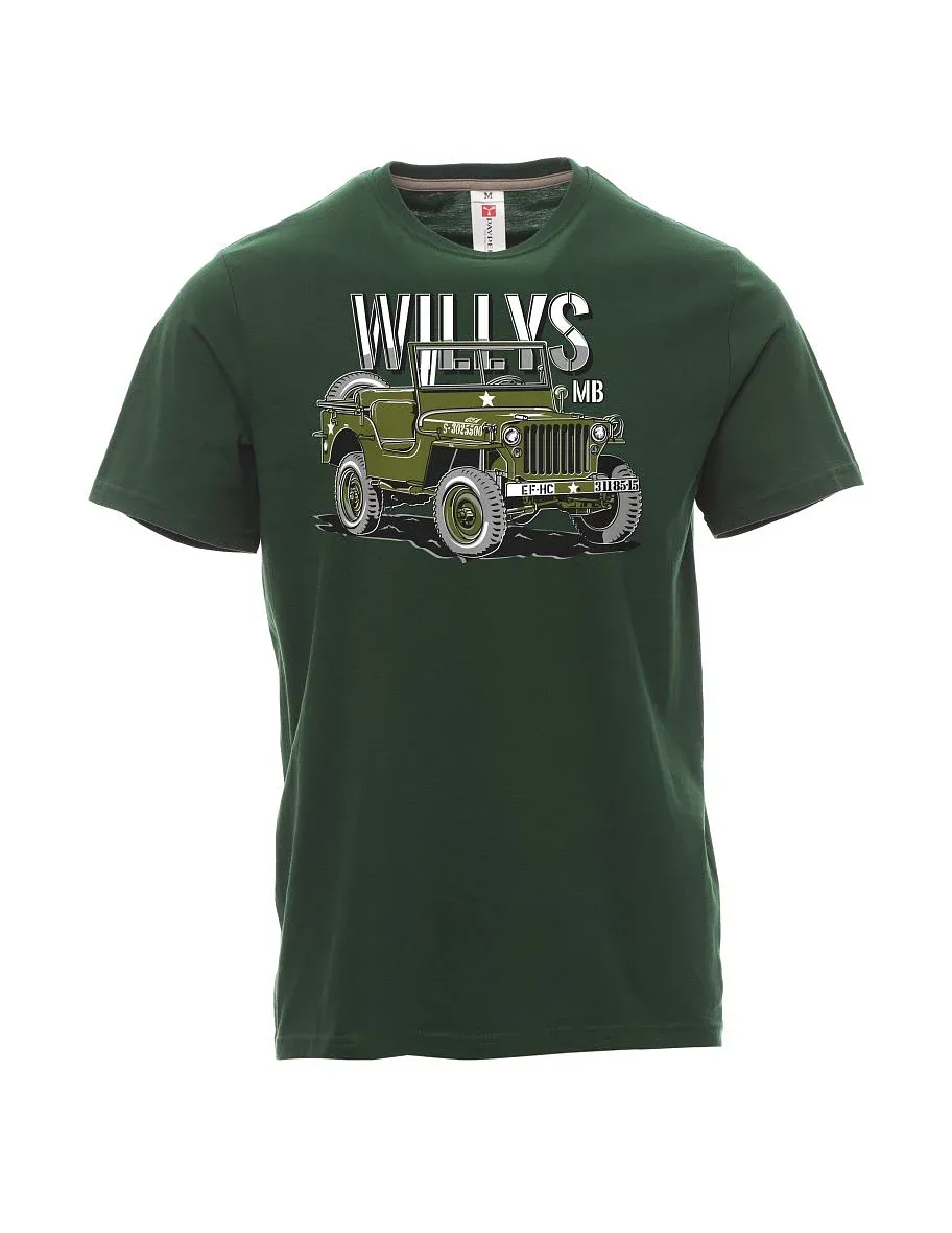 Tmavě zelené pánské tričko Willys MB