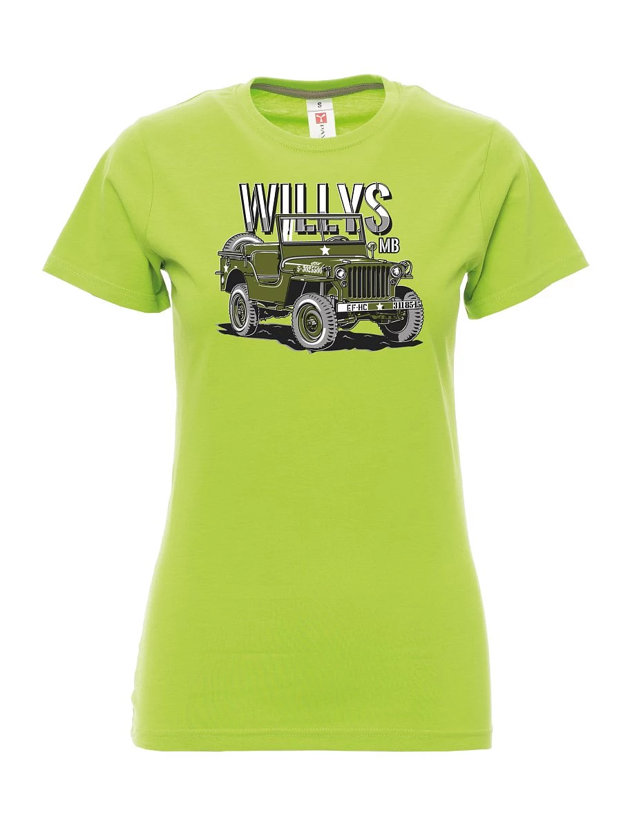 Limetkové dámské tričko Willys MB