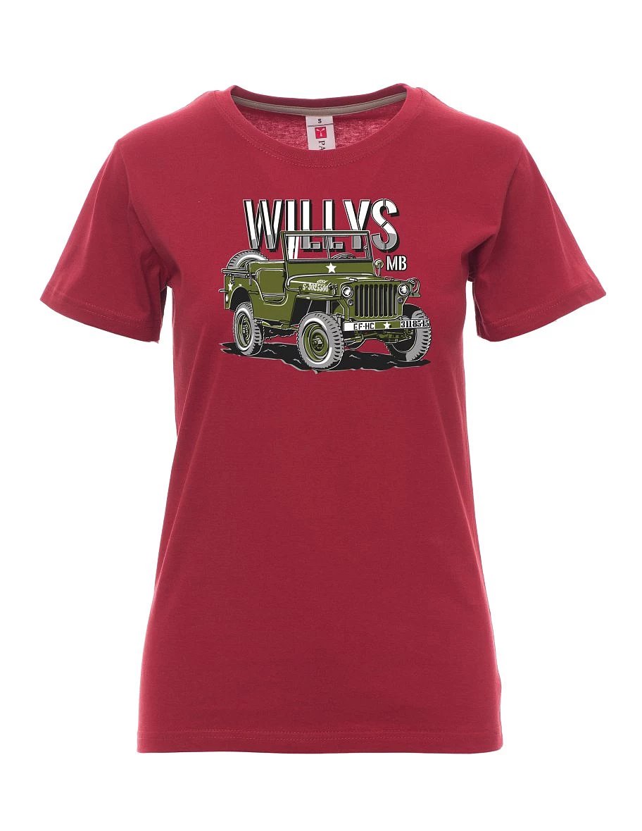 Bordó dámské tričko Willys MB