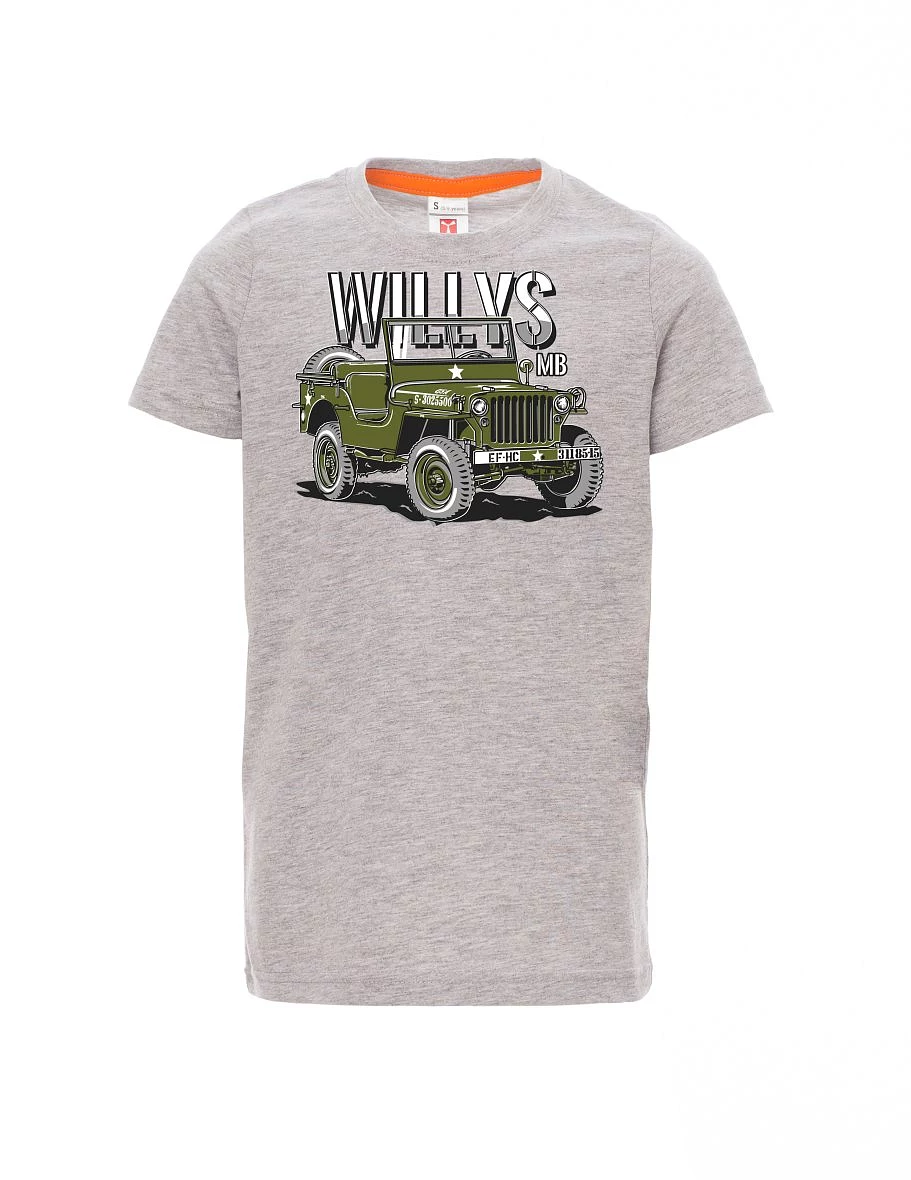 Šedý melír dětské tričko Willys MB