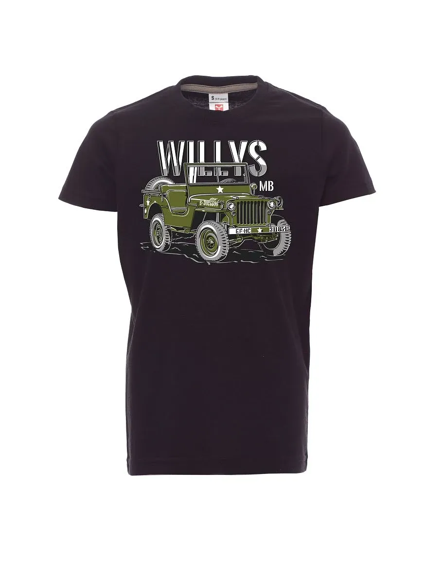 Černé dětské tričko Willys MB