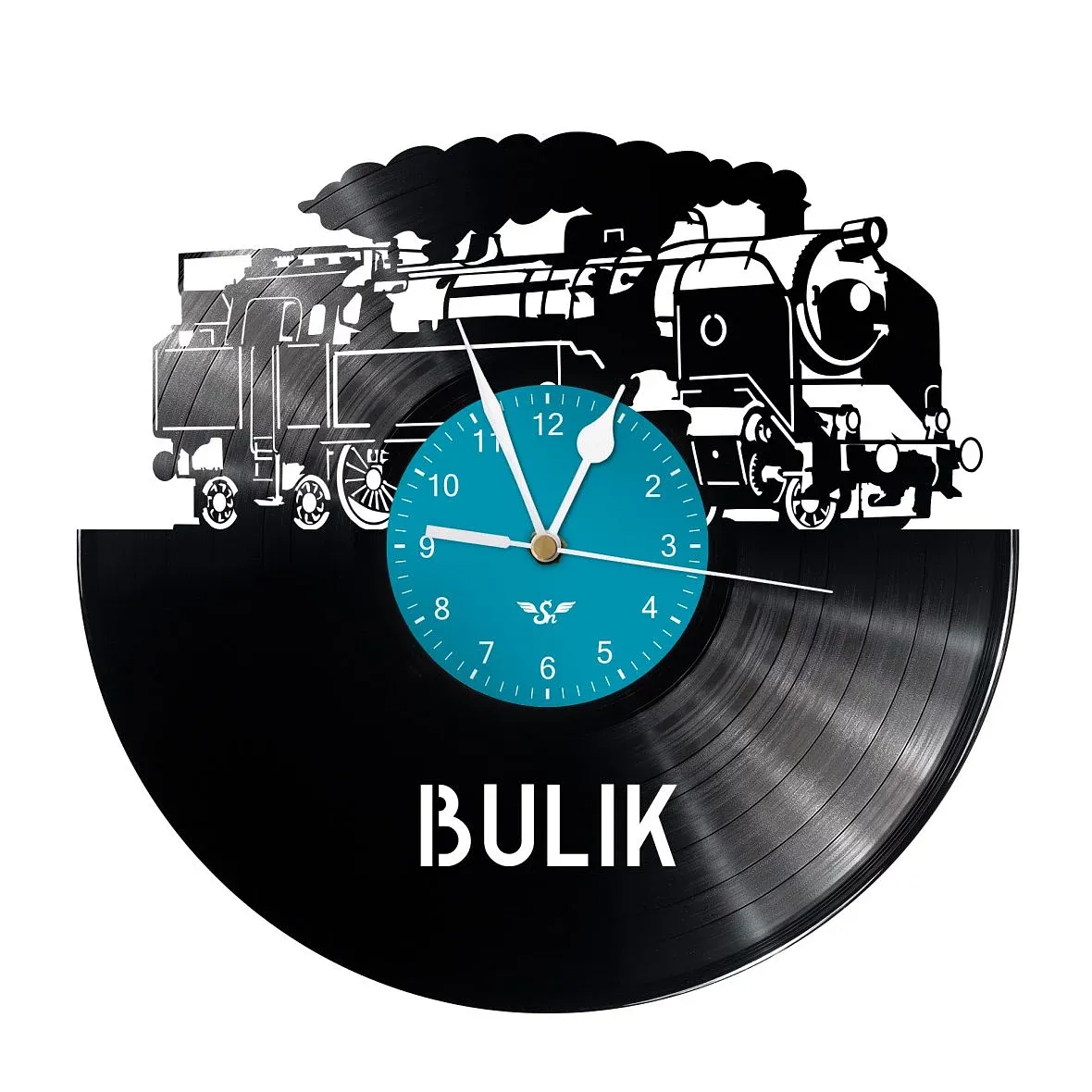 Hodiny z gramodesky s motivem Lokomotiva 464 "Bulik"