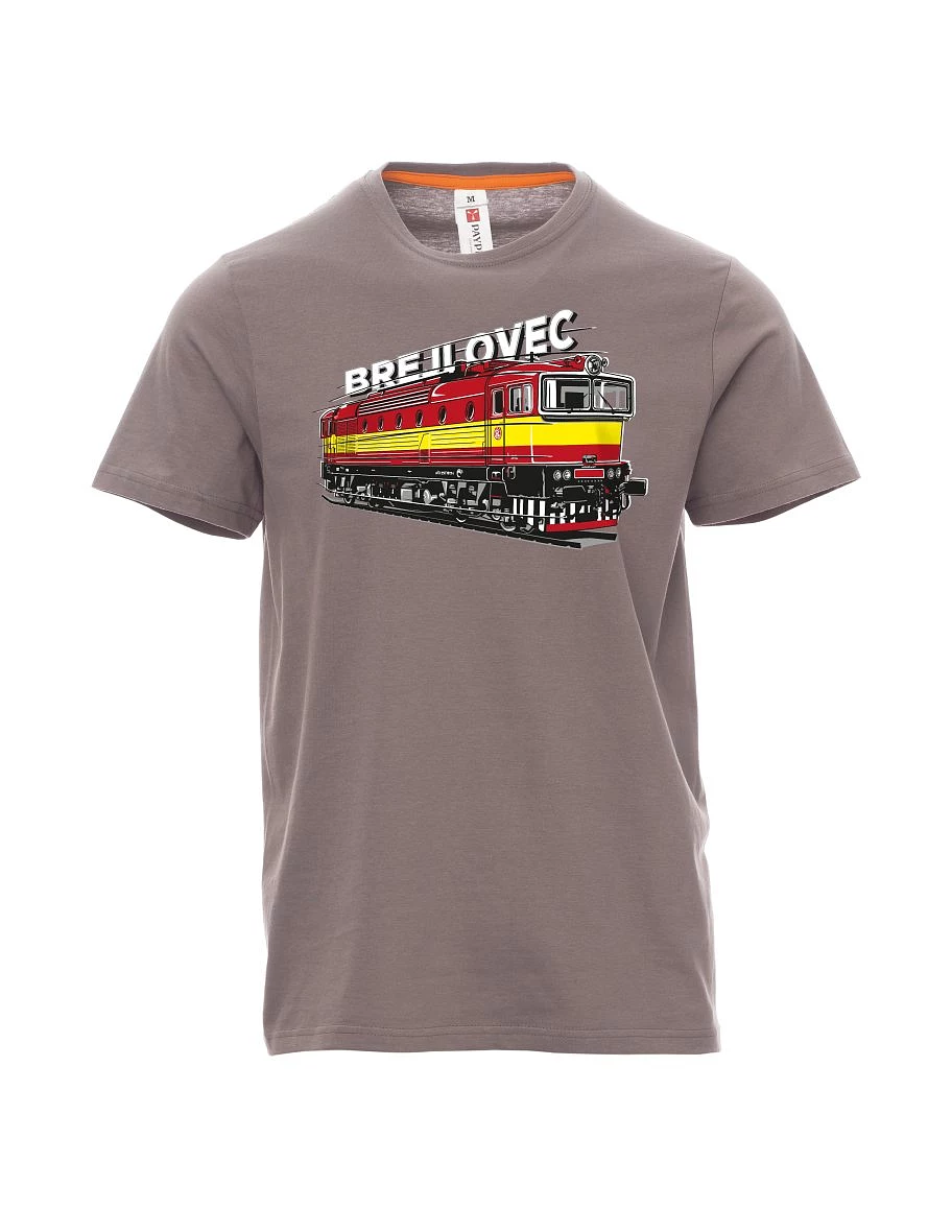 Ocelově šedé pánské tričko Lokomotiva 753 "Brejlovec"