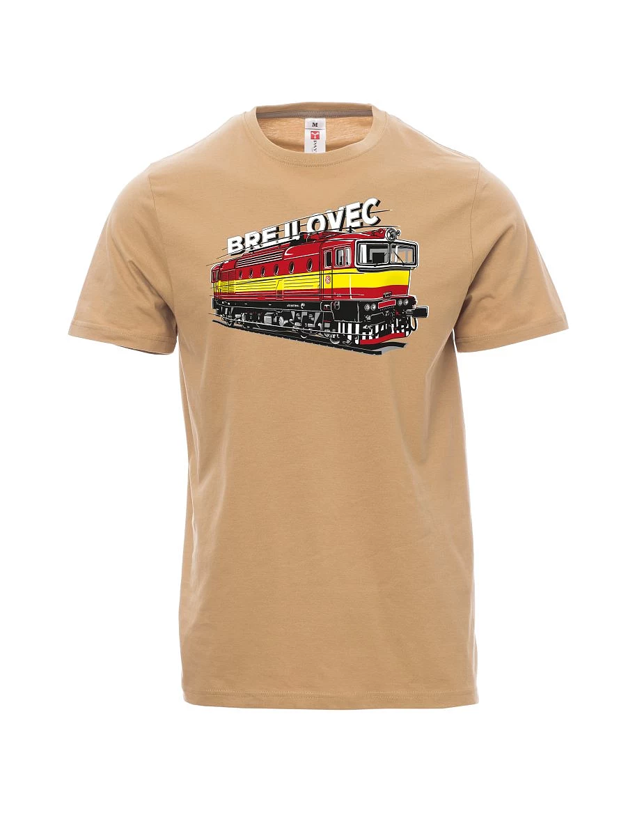Hnědé pánské tričko Lokomotiva 753 "Brejlovec"