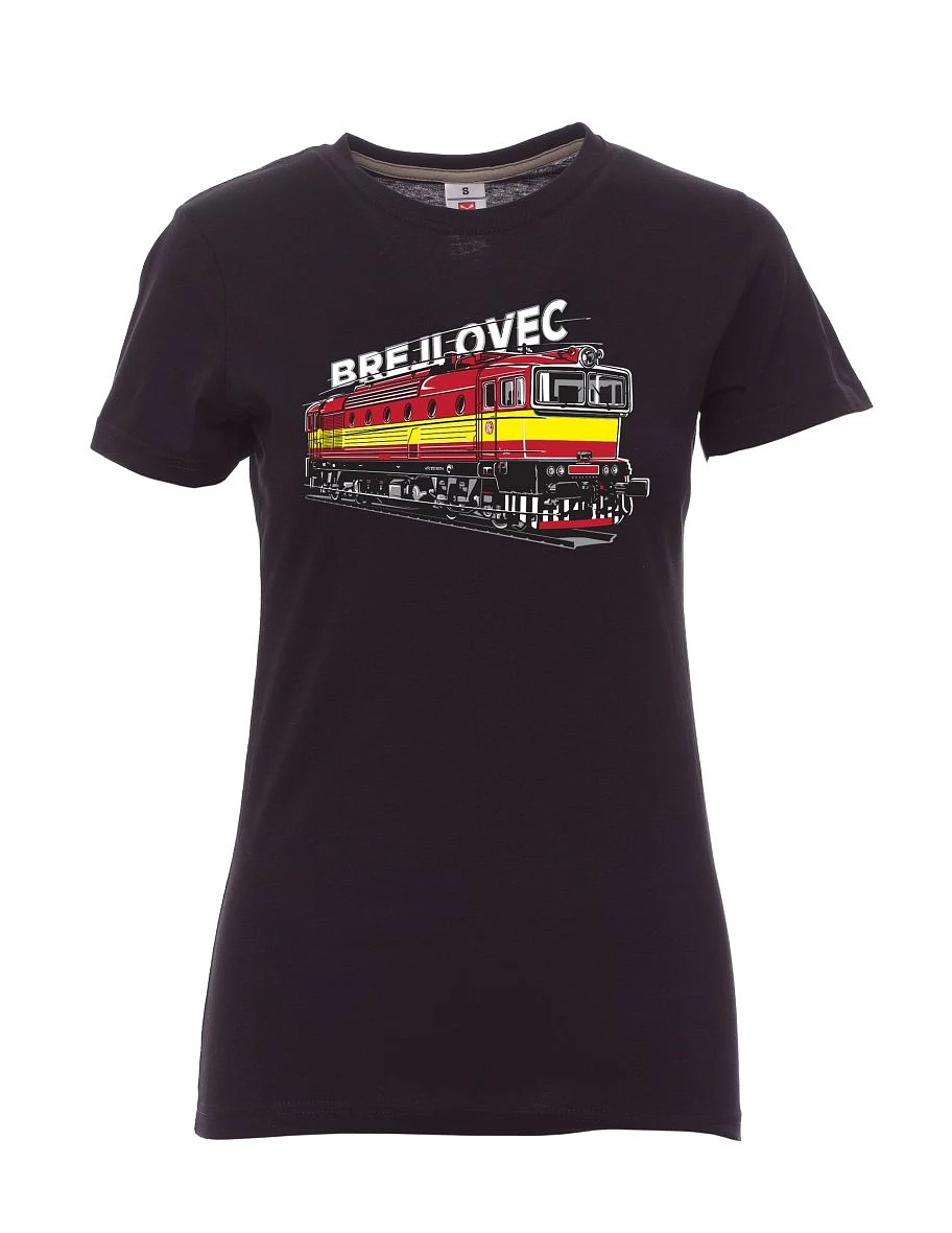 Černé dámské tričko Lokomotiva 753 "Brejlovec"