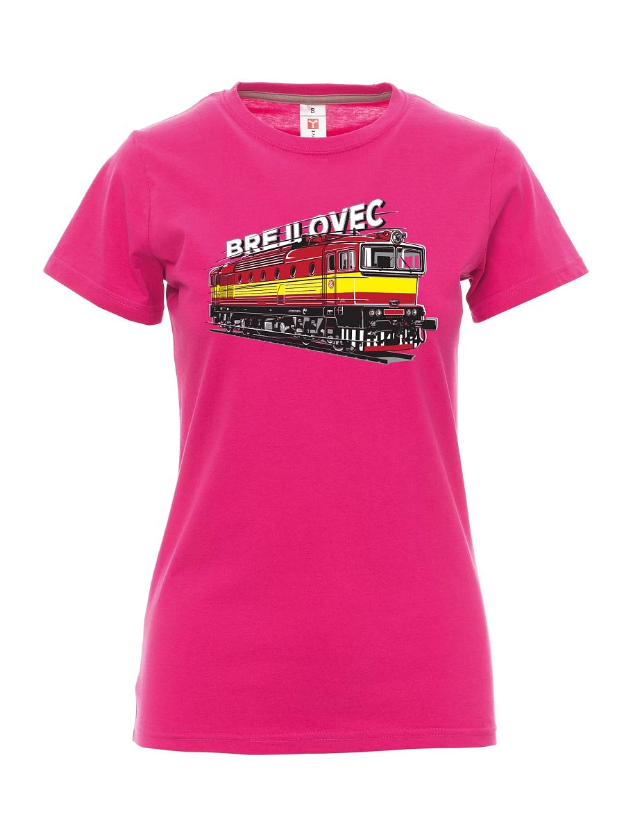Růžové dámské tričko Lokomotiva 753 "Brejlovec"