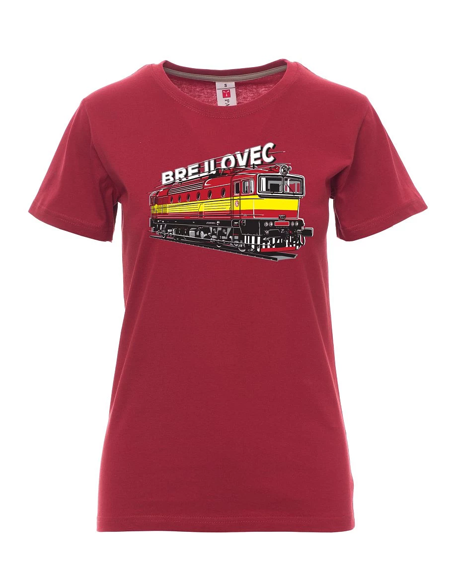 Bordó dámské tričko Lokomotiva 753 "Brejlovec"