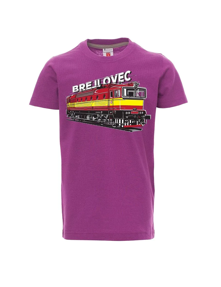 Fialové dětské tričko Lokomotiva 753 "Brejlovec"