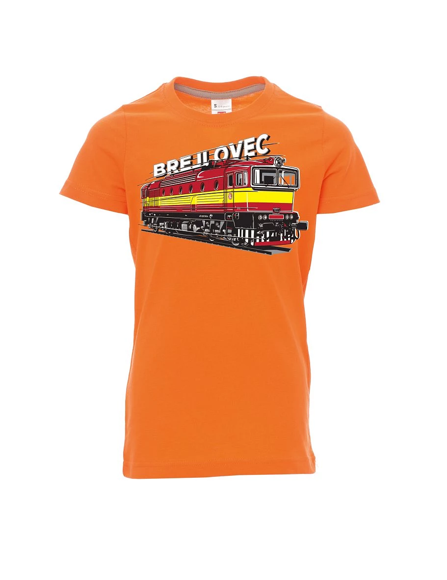 Oranžové dětské tričko Lokomotiva 753 "Brejlovec"