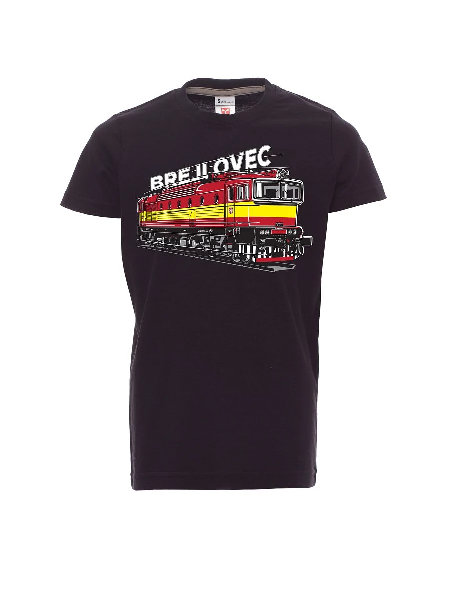 Černé dětské tričko Lokomotiva 753 "Brejlovec"