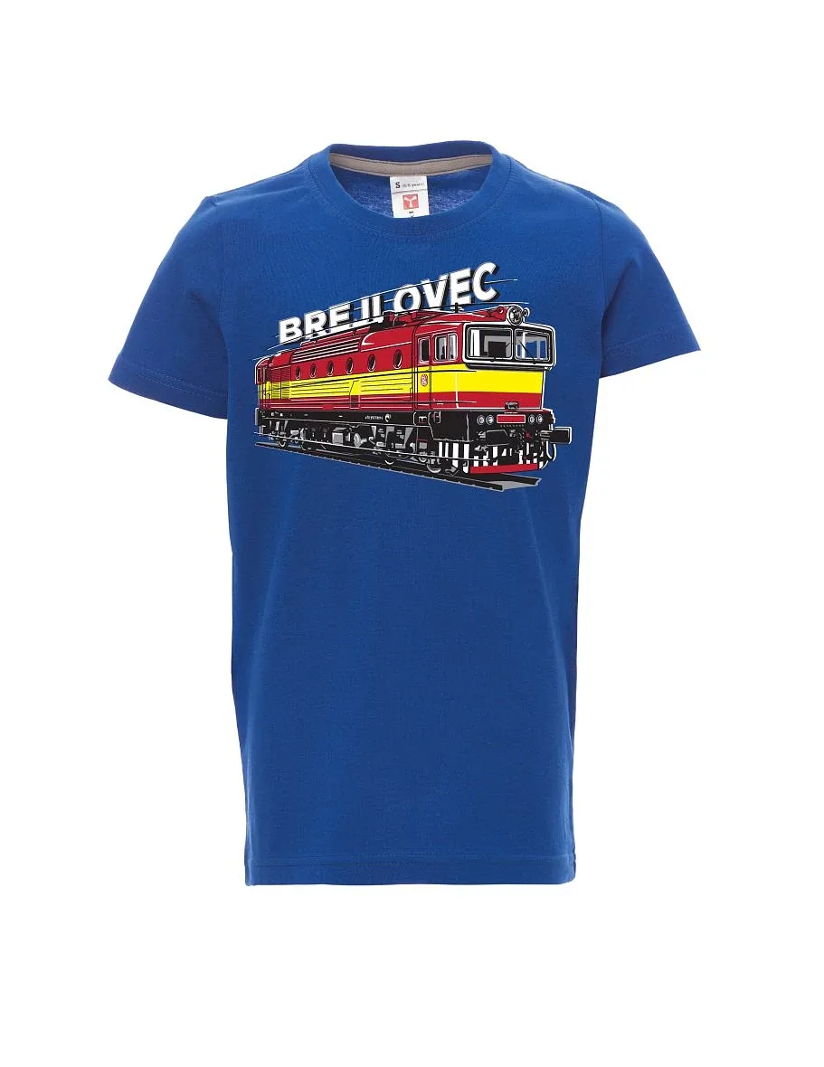 Modré dětské tričko Lokomotiva 753 "Brejlovec"