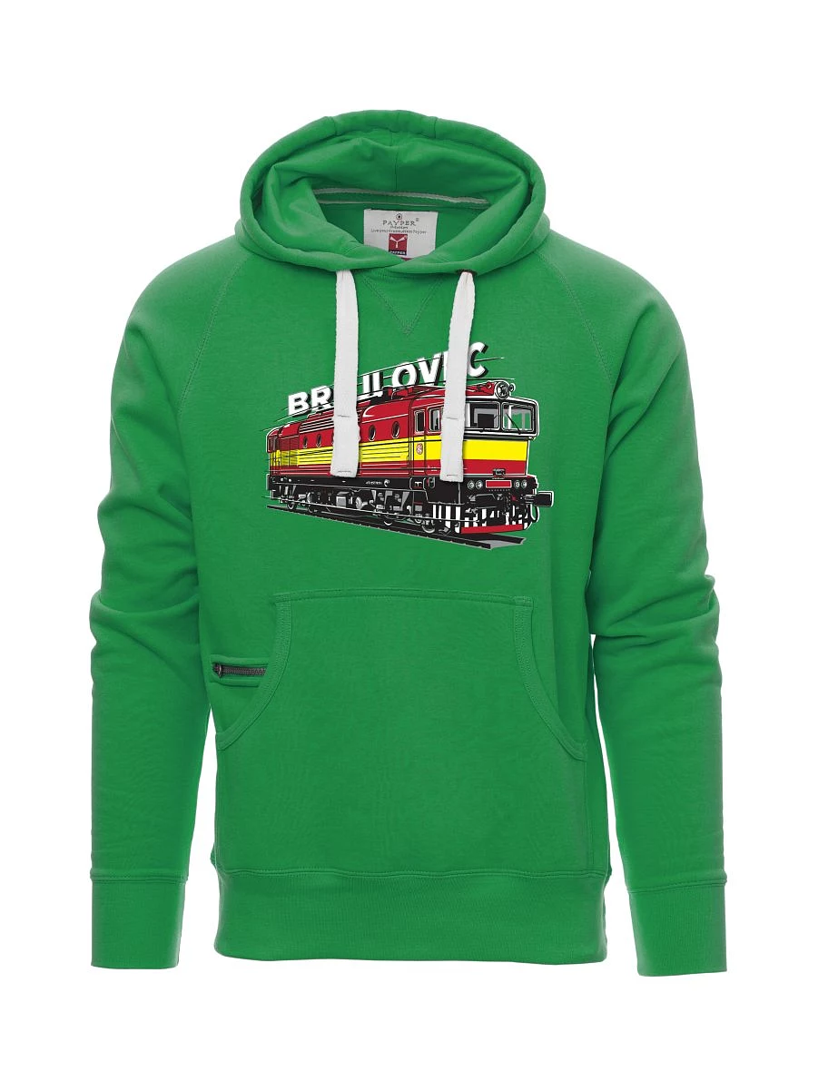 Zelená pánská mikina Lokomotiva 753 "Brejlovec"
