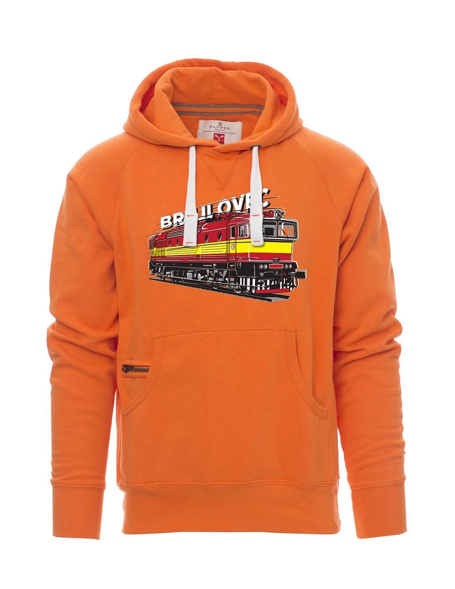 Oranžová pánská mikina Lokomotiva 753 "Brejlovec"