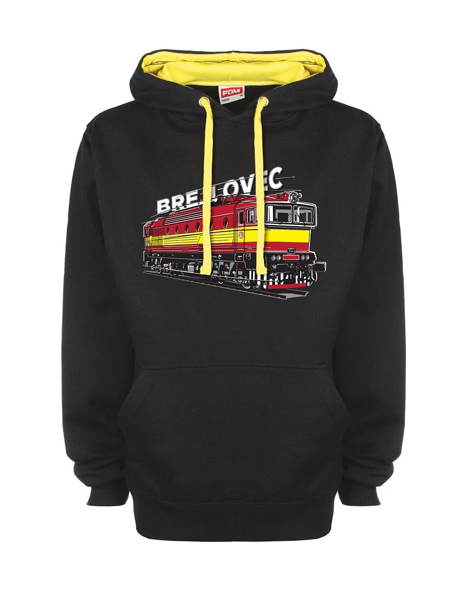 Žluto-černá mikina Lokomotiva 753 "Brejlovec"