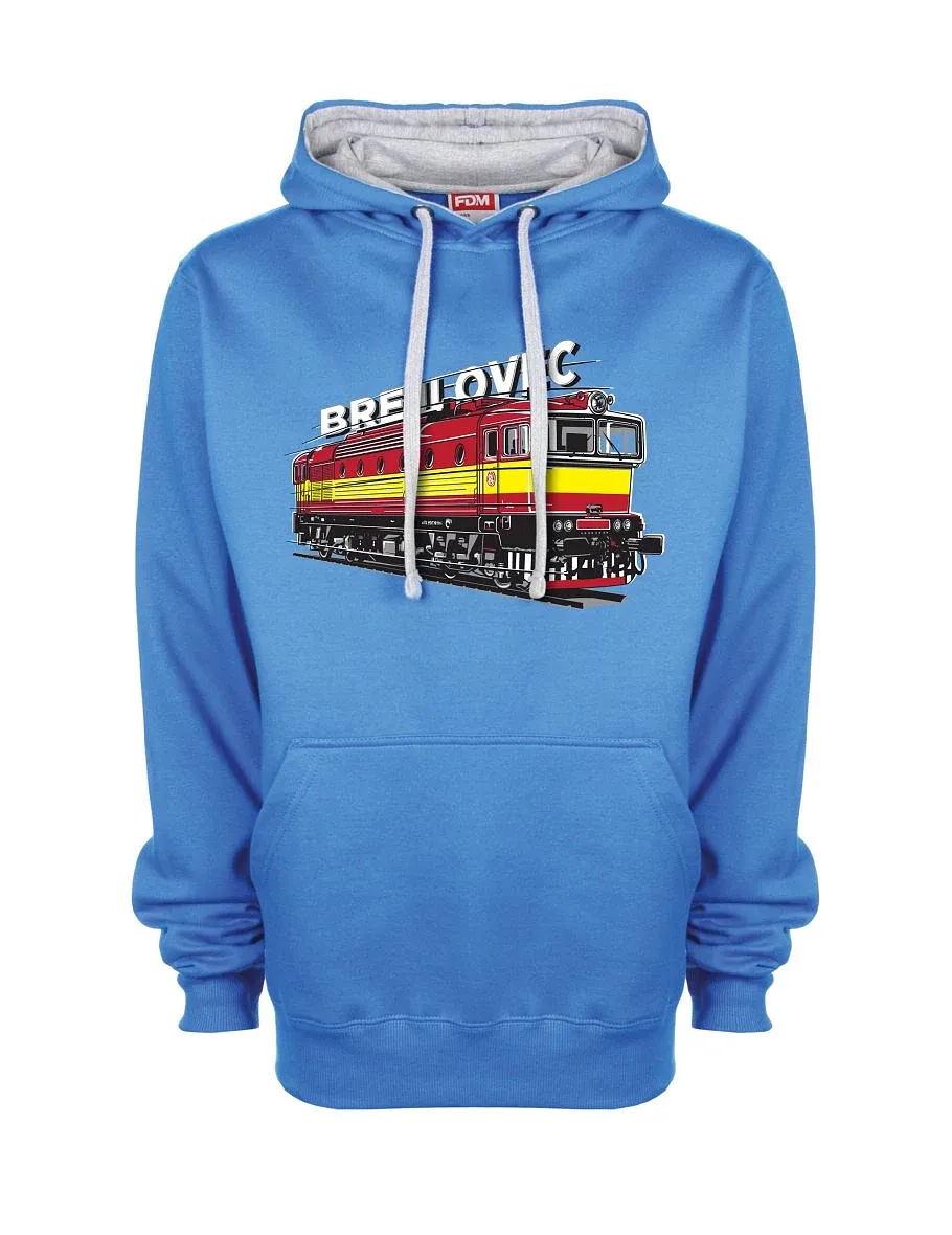 Šedo-modrá mikina Lokomotiva 753 "Brejlovec"