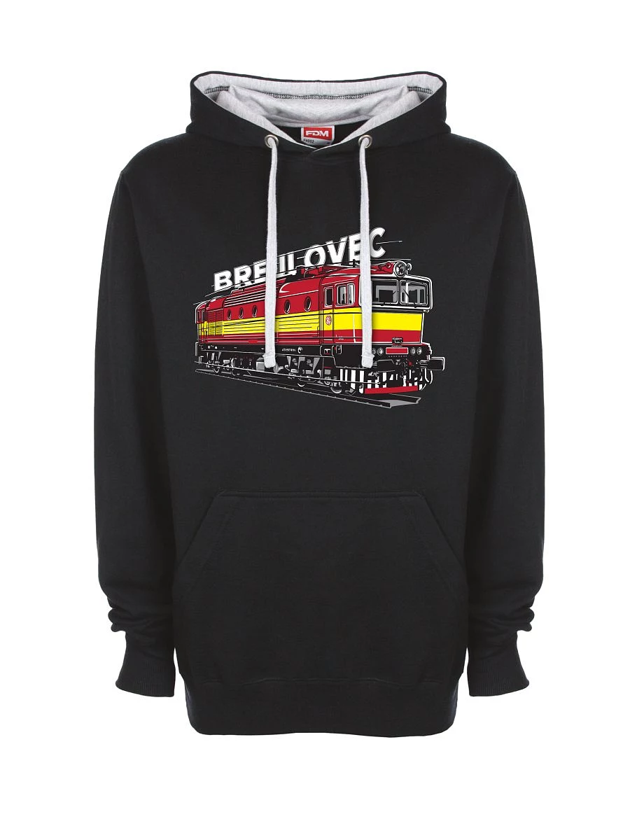 Šedo-černá mikina Lokomotiva 753 "Brejlovec"