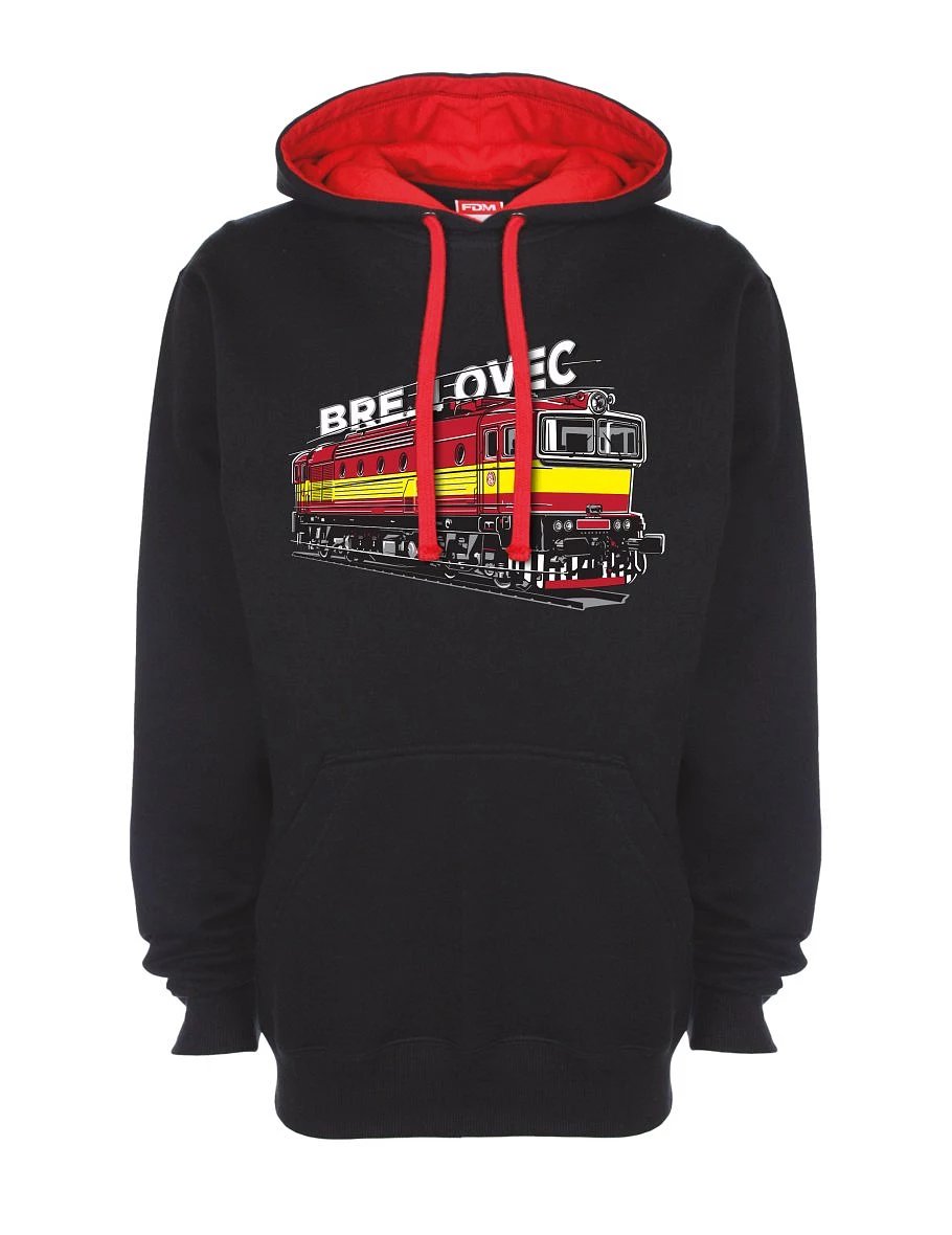 Červeno-černá mikina Lokomotiva 753 "Brejlovec"