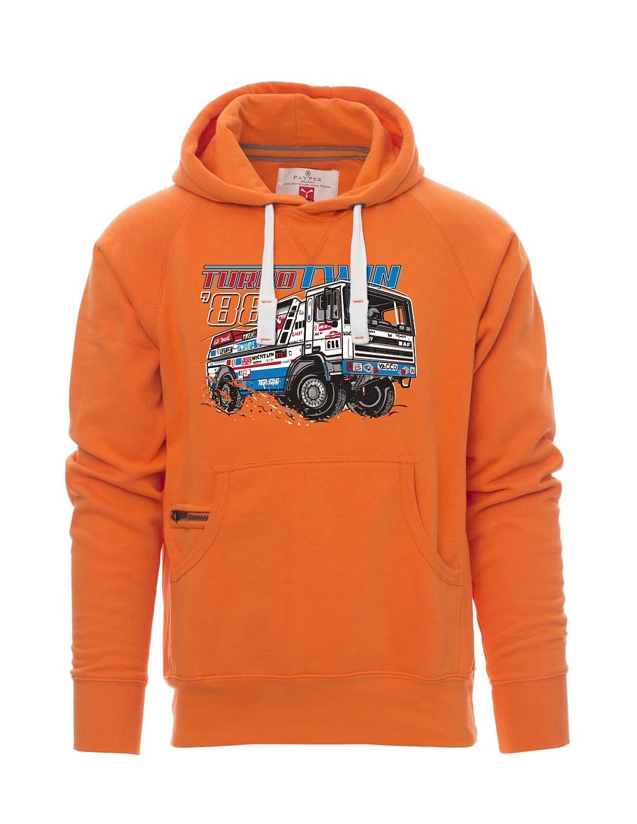 Oranžová pánská mikina TurboTwin z Dakaru 1988