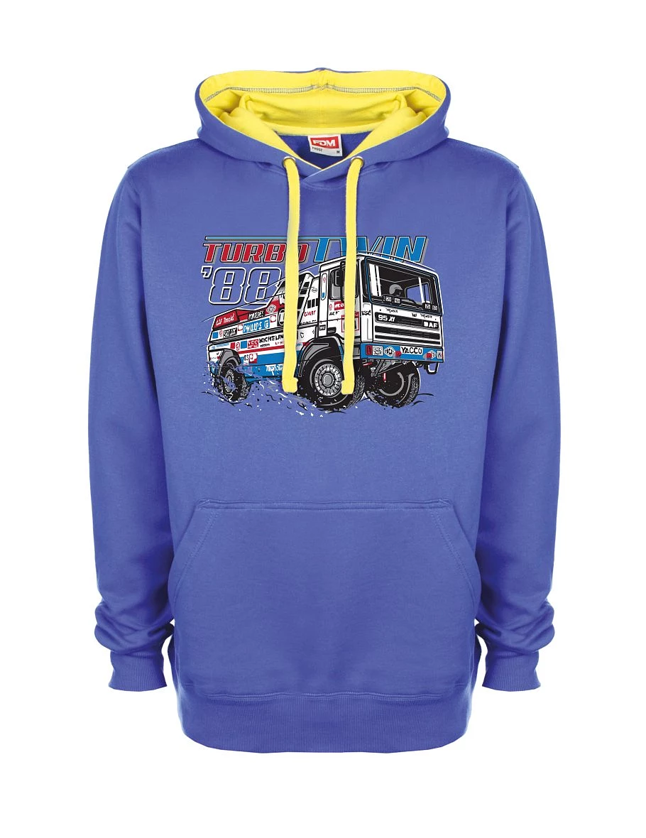 Žluto-modrá mikina TurboTwin z Dakaru 1988
