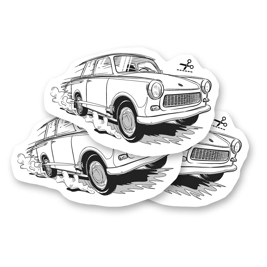 Dočasné tetování s veteránem Trabant