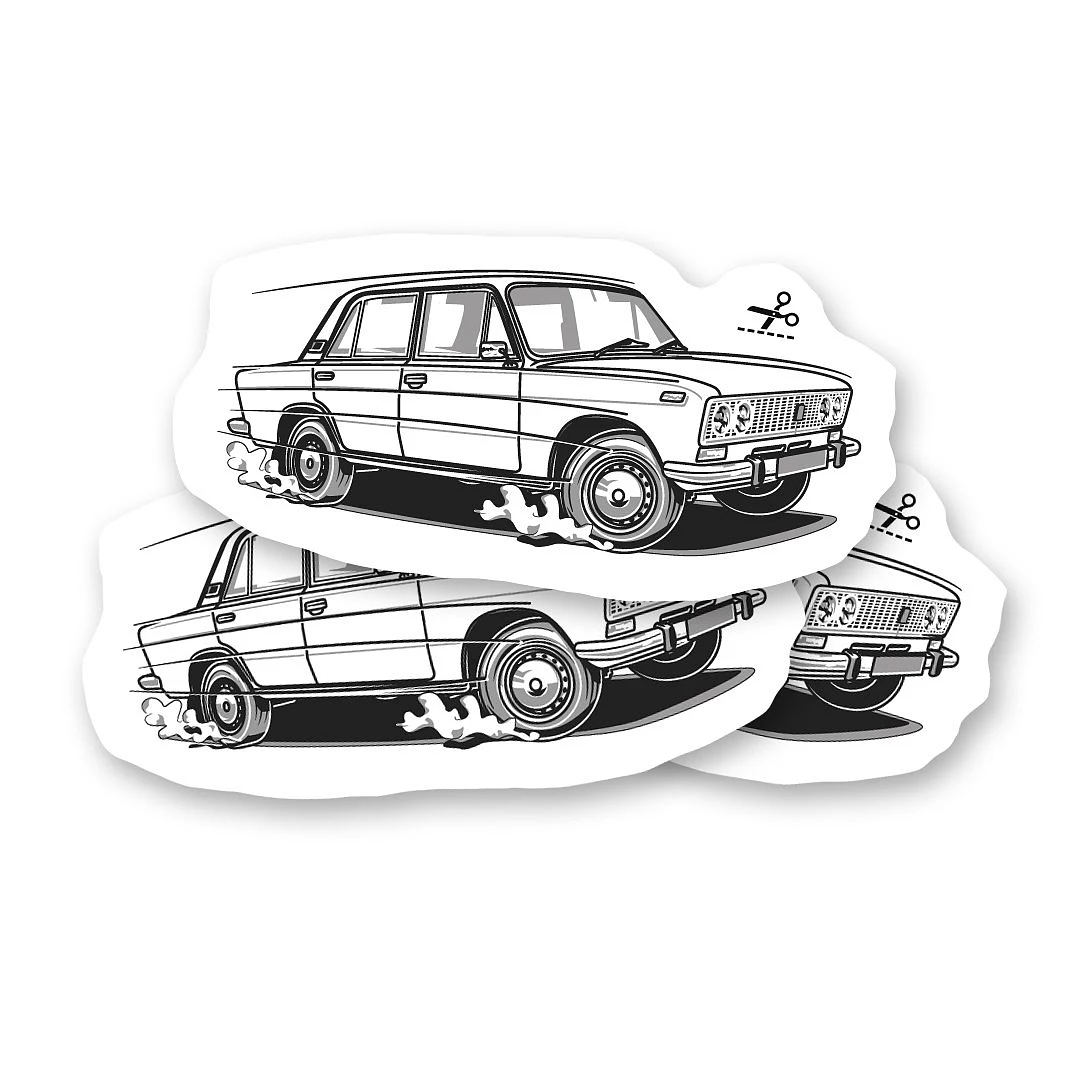 Dočasné tetování s veteránem Lada 1500