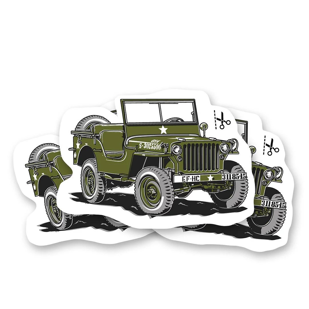 Dočasné tetování s veteránem Willys MB