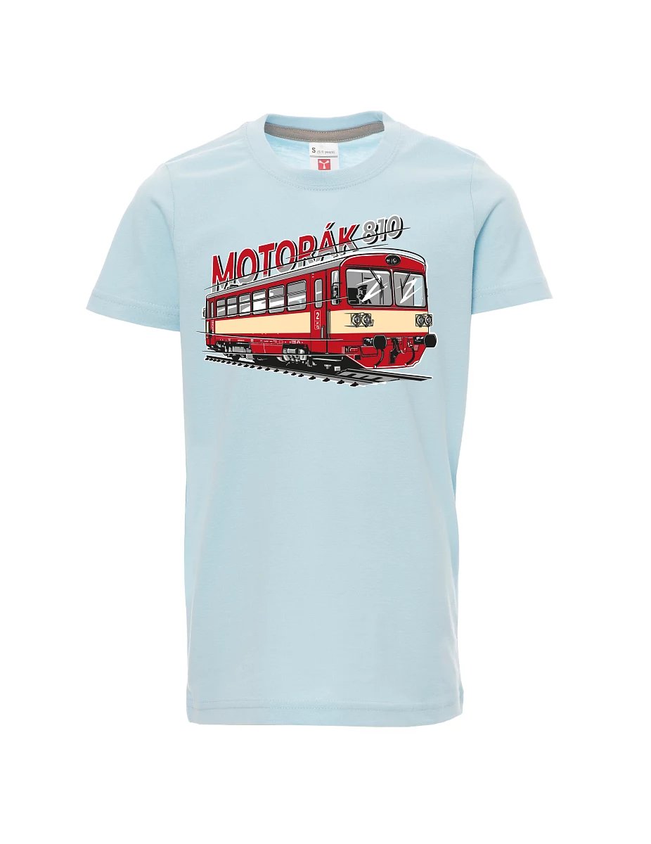 Bledě modré dětské tričko Motorák 810