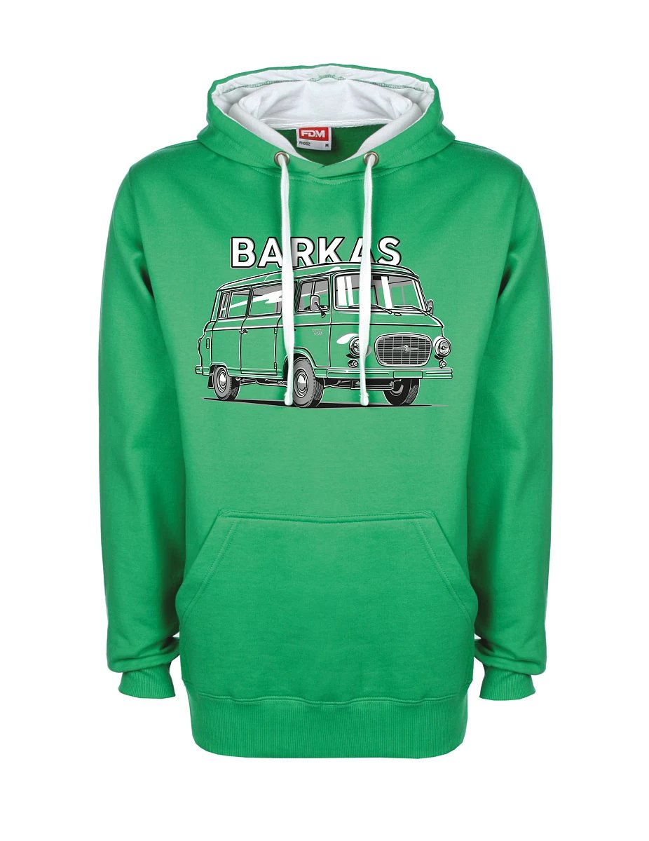 Bílo-zelená mikina Barkas B1000