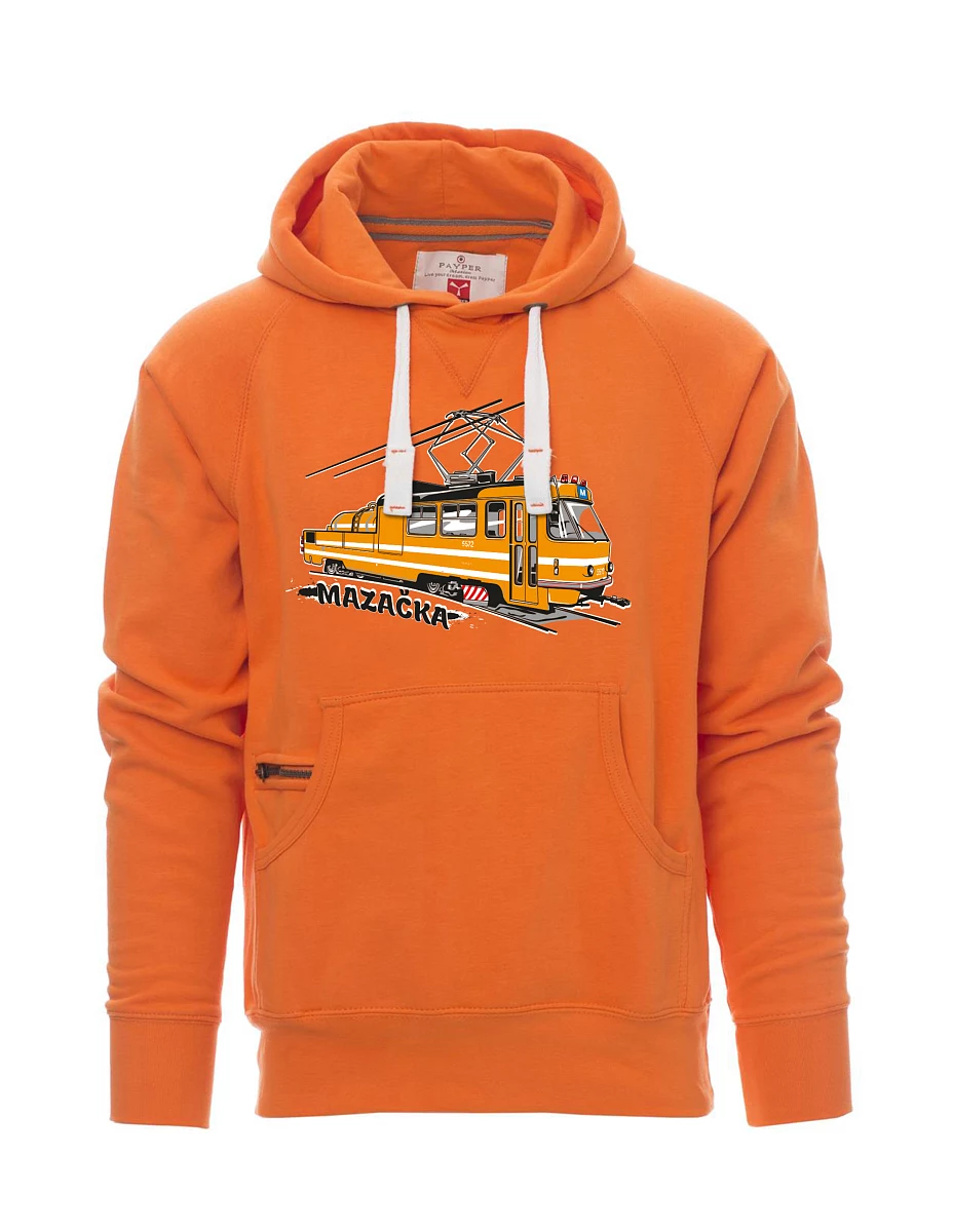 Oranžová pánská mikina Mazačka