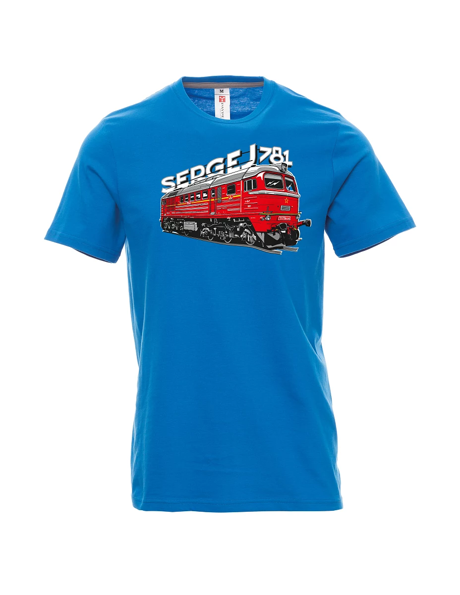 Světle modré pánské tričko Lokomotiva 781 "Sergej" (M62)