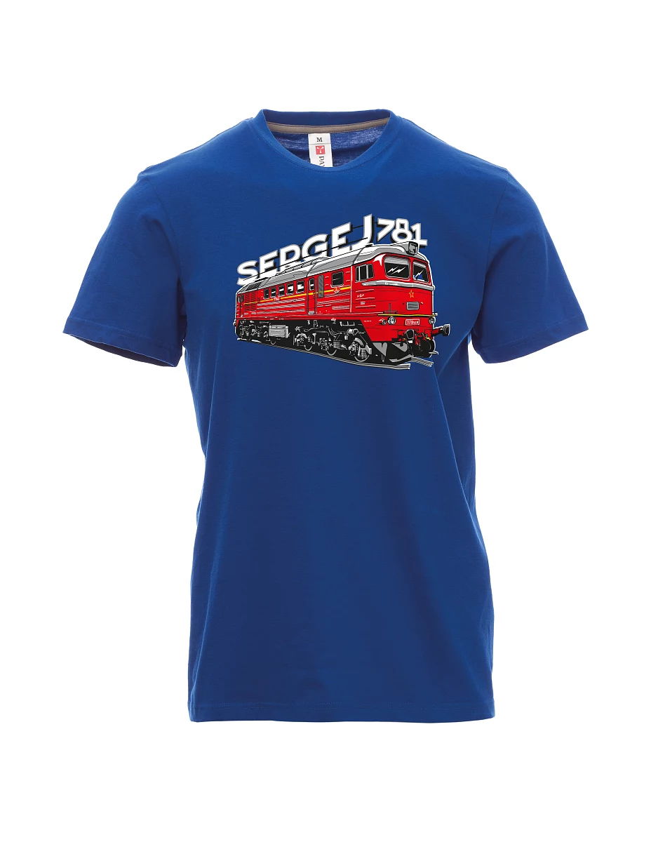 Modré pánské tričko Lokomotiva 781 "Sergej" (M62)