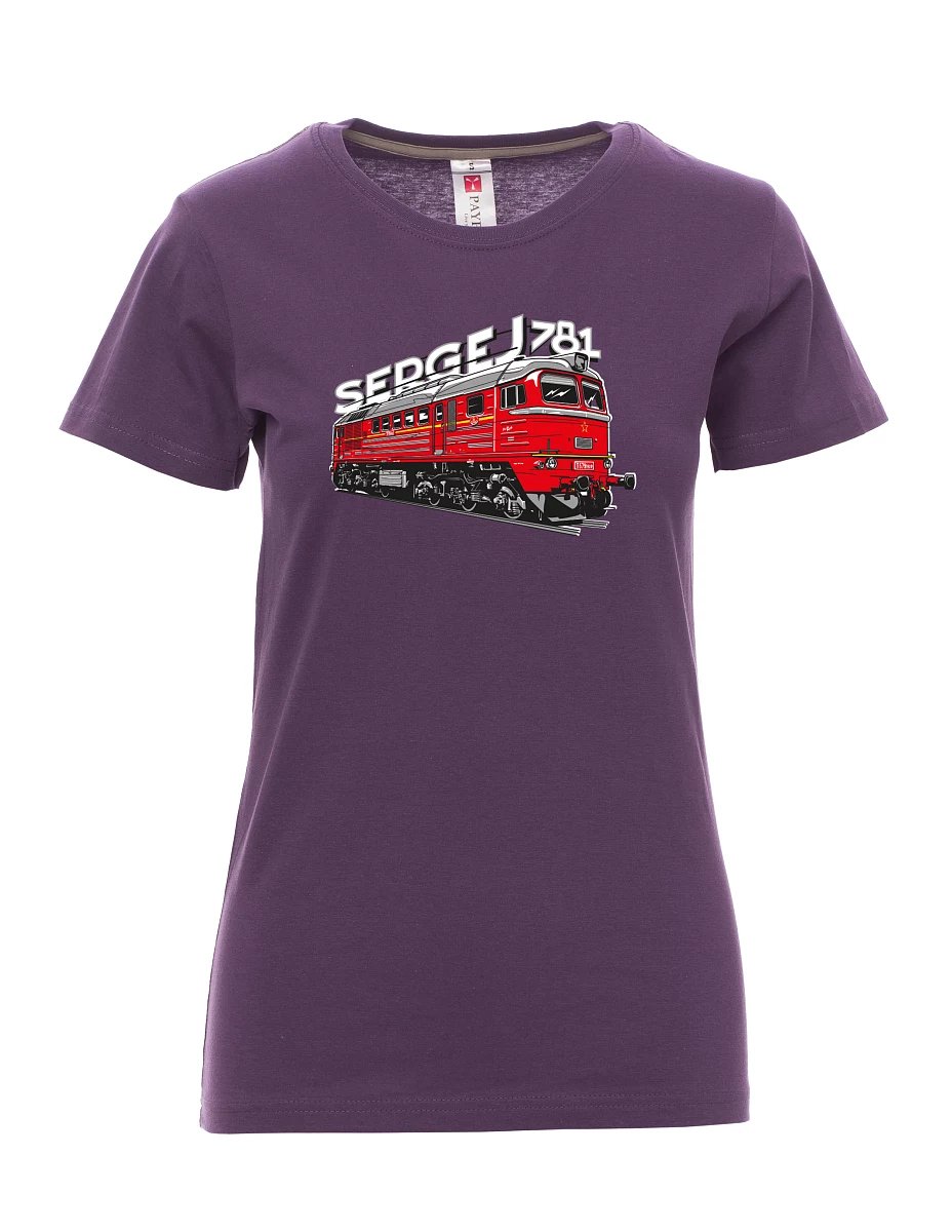 Fialové dámské tričko Lokomotiva 781 "Sergej" (M62)
