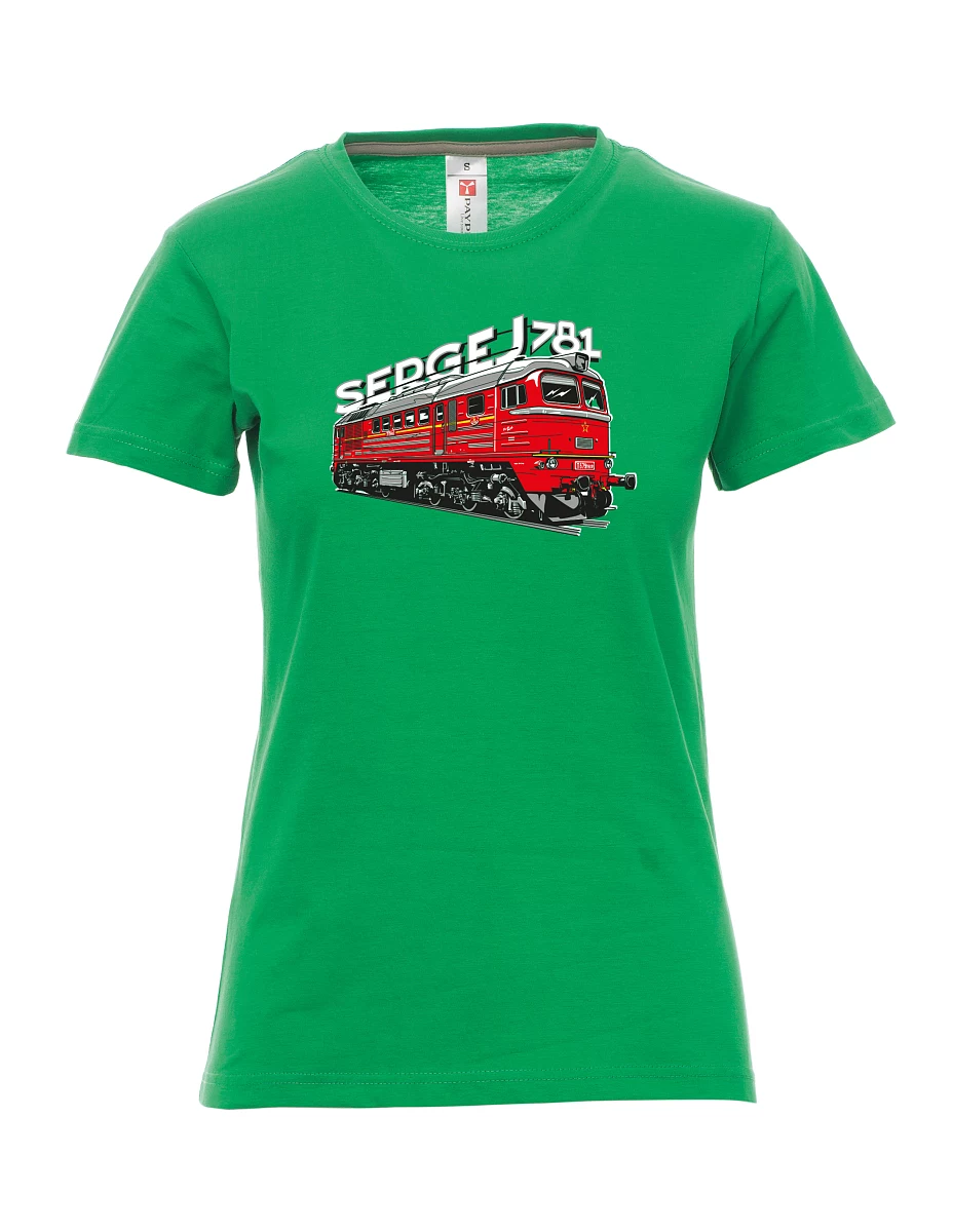 Zelené dámské tričko Lokomotiva 781 "Sergej" (M62)