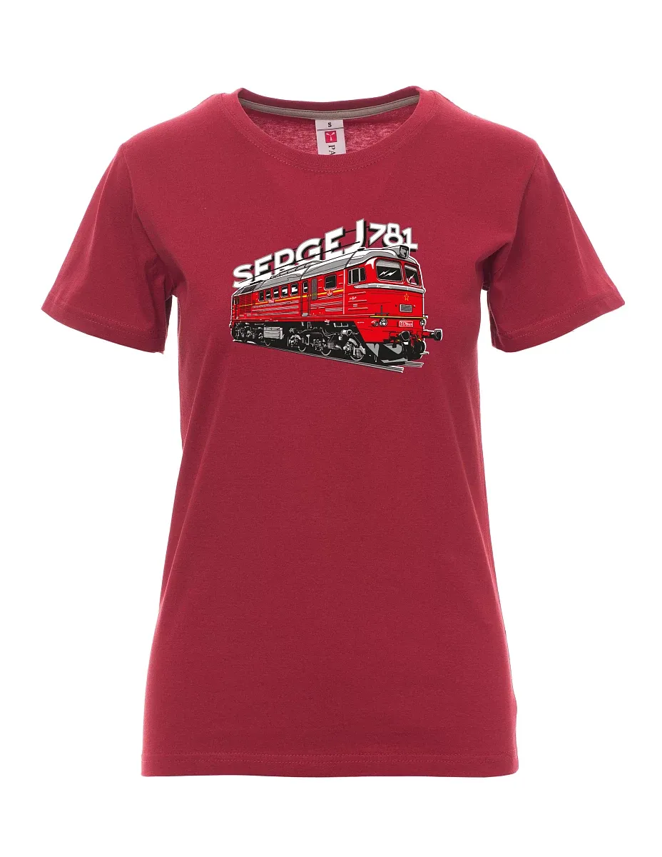 Bordó dámské tričko Lokomotiva 781 "Sergej" (M62)