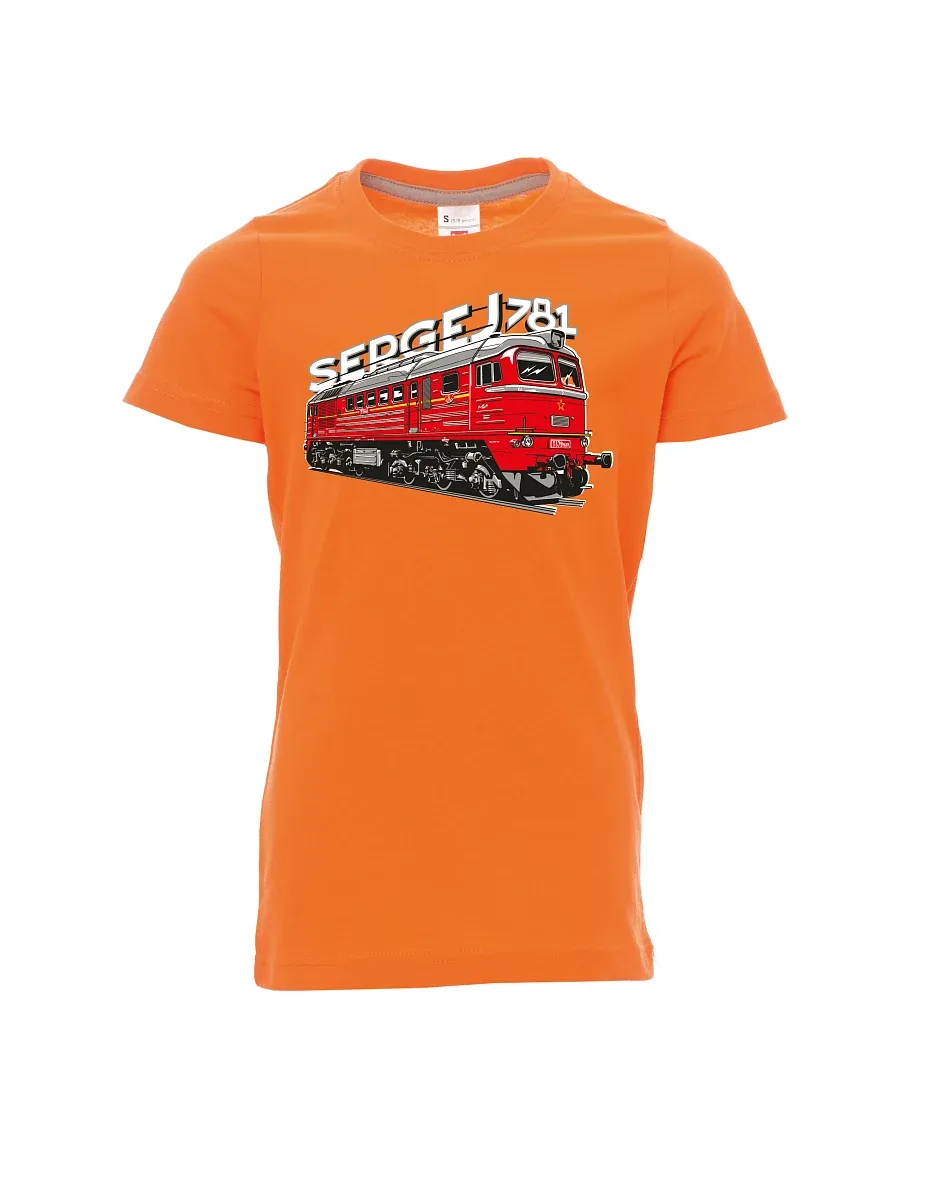 Oranžové dětské tričko Lokomotiva 781 "Sergej" (M62)