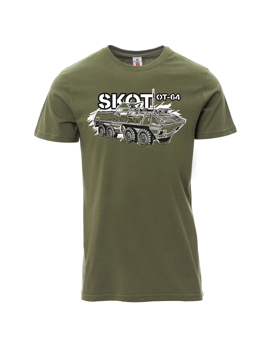 Khaki pánské tričko Obrněný transportér OT-64 "SKOT"