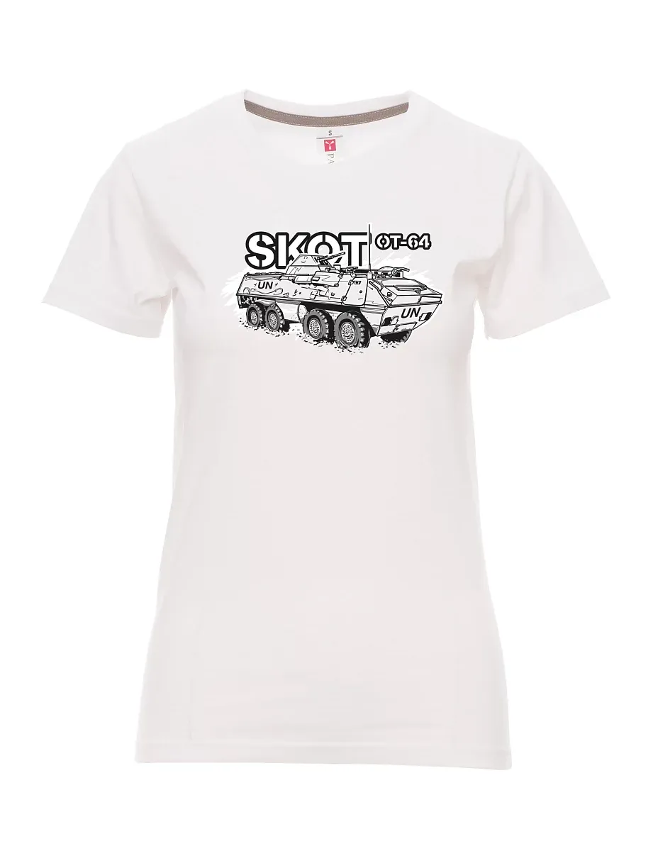 Bílé dámské tričko Obrněný transportér OT-64 "SKOT" - UNPROFOR