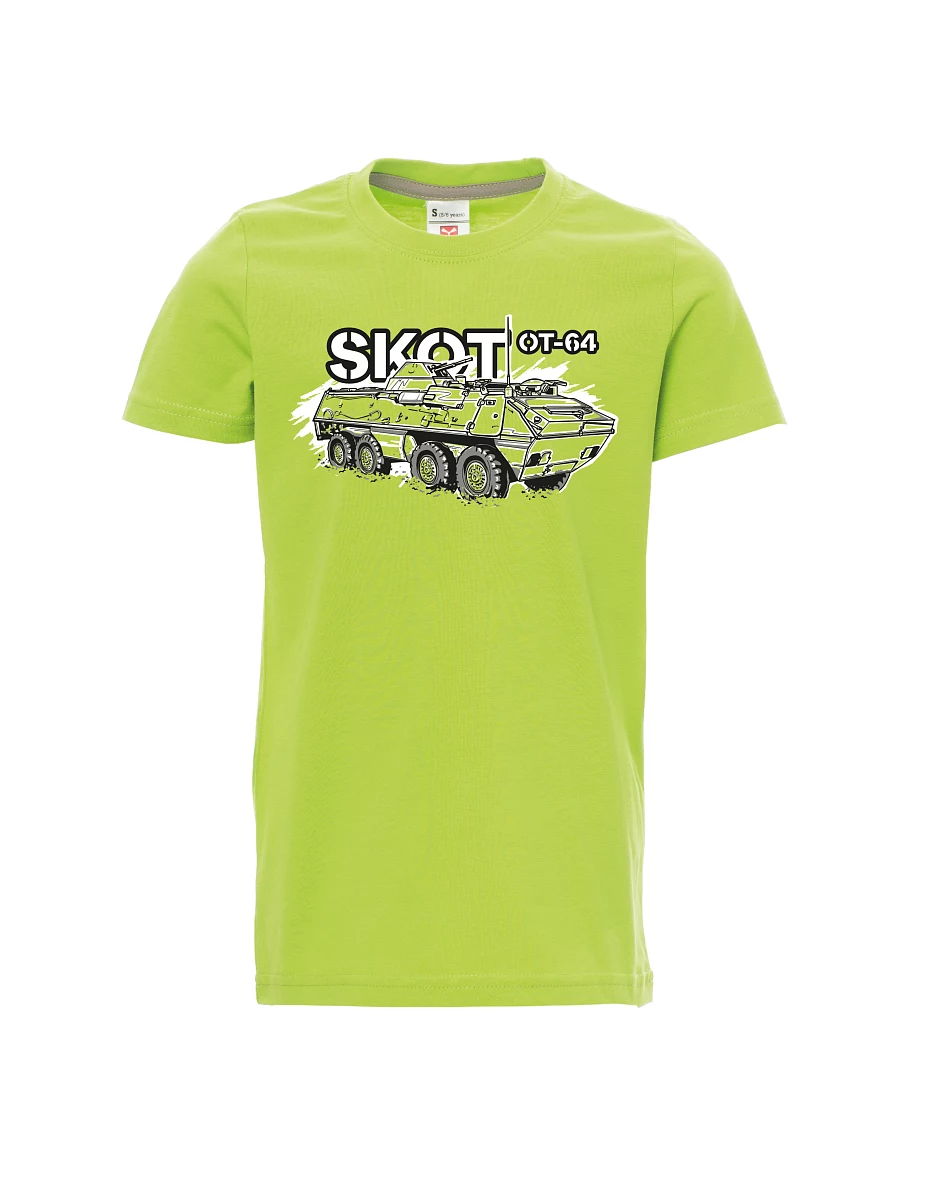 Světle zelené dětské tričko Obrněný transportér OT-64 "SKOT"