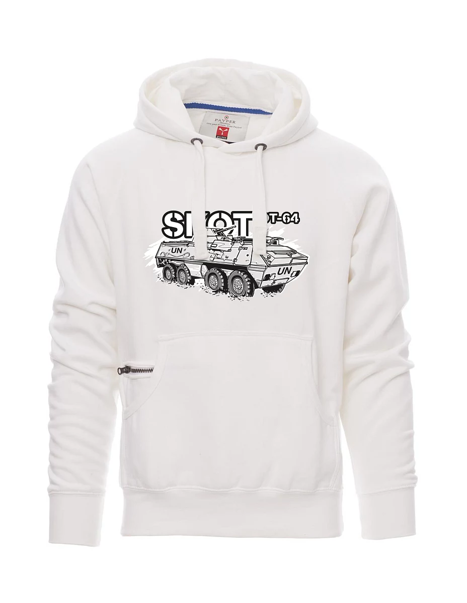 Bílá pánská mikina Obrněný transportér OT-64 "SKOT" - UNPROFOR