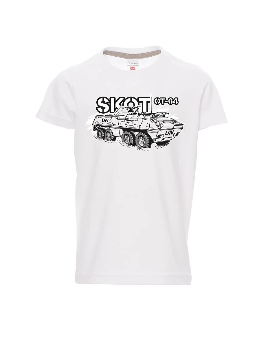 Bílé dětské tričko Obrněný transportér OT-64 "SKOT" - UNPROFOR